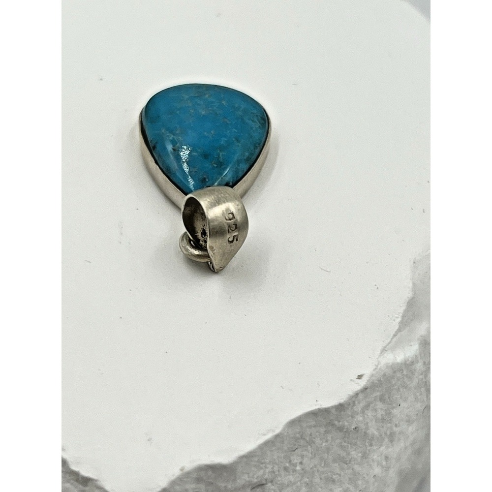 Kingman Turquoise Sterling Silver .925 Teardrop Pendant NWOT - Picture 7 of 11